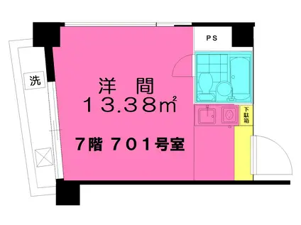 大野第一ビル(ワンルーム/7階)の間取り写真