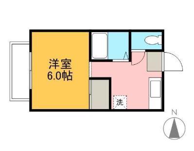 ブルーベル(1K/2階)の間取り写真