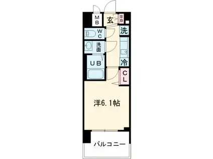 プレサンス神戸長田マリエント(1K/7階)の間取り写真