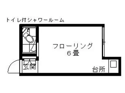 サンベニーハウス(ワンルーム/3階)の間取り写真