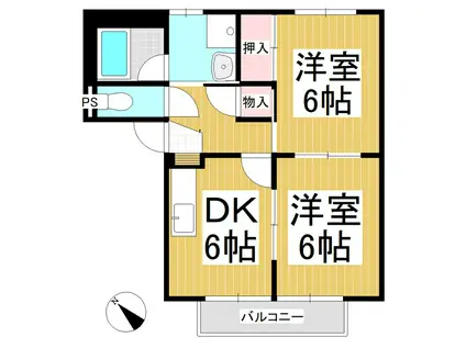 SURPLUSCOURAGE(2DK/2階)の間取り写真