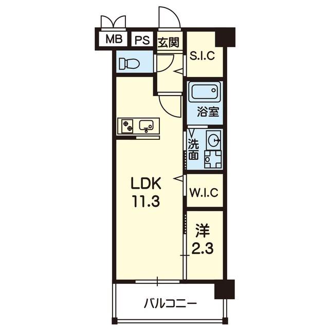 MAISON DE GYAN(1LDK/1階)の間取り写真