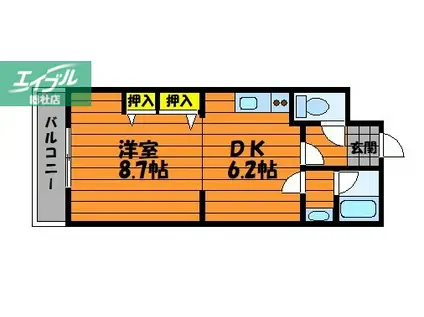 メゾン・エクセラン(1DK/1階)の間取り写真