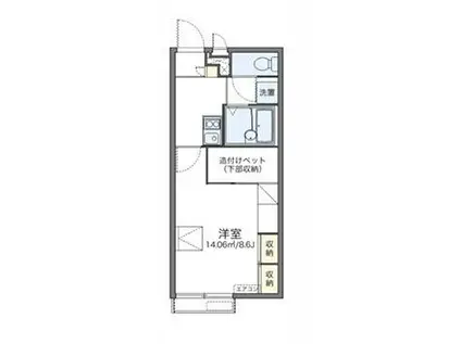 レオパレスメゾン福崎(1K/2階)の間取り写真