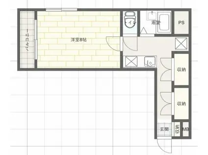 ルークレジデンス姫路III(1K/3階)の間取り写真