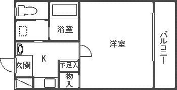 サンリッツ飛鳥(1K/2階)の間取り写真