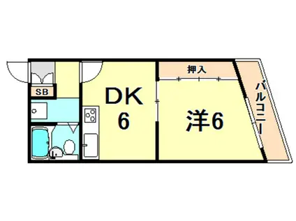 グランディア花隈駅前(1DK/6階)の間取り写真