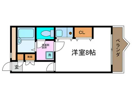 WHISKER31(ワンルーム/3階)の間取り写真