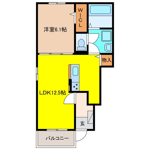 フィッシュタンクA(1LDK/1階)の間取り写真