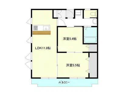 フォレスト住吉A(2LDK/1階)の間取り写真