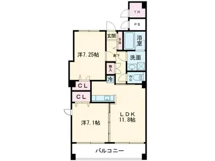 ラトナ東口ビル(2LDK/4階)の間取り写真