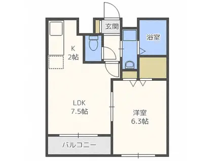  スカイハウス (1LDK/3階)の間取り写真