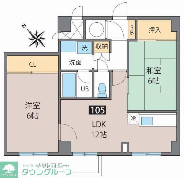 ベルメゾン町田(2LDK/1階)の間取り写真