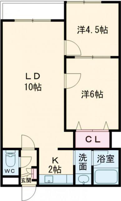 リアライズ函館柏木町(2LDK/3階)の間取り写真