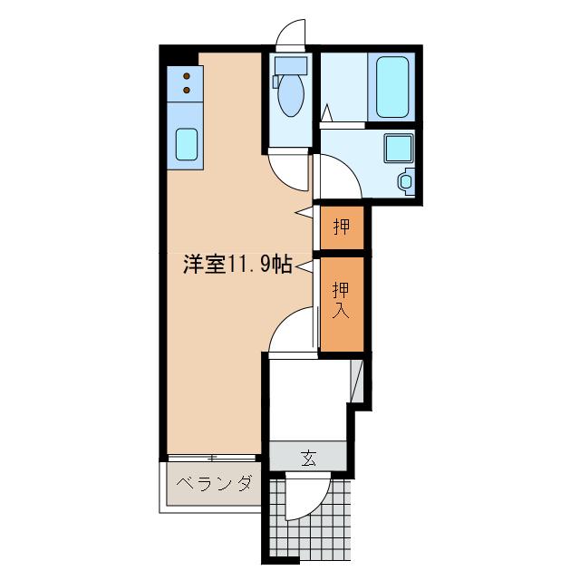 AILE DANGE(ワンルーム/1階)の間取り写真
