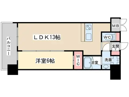 プレジオ梅田(1LDK/3階)の間取り写真