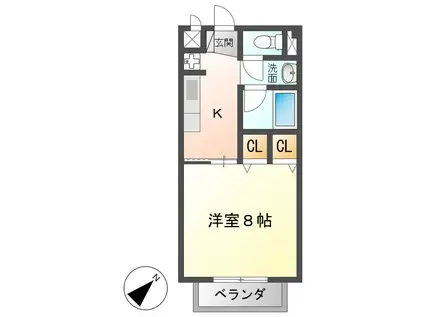 CORPOオリエンタルA ・ B(1K/2階)の間取り写真