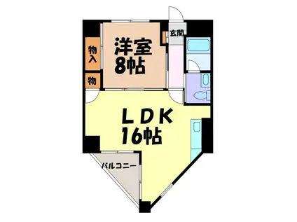 SS23ビル(1LDK/4階)の間取り写真