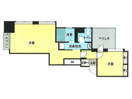 グランシャトー板宿II(2K/9階)の間取り写真