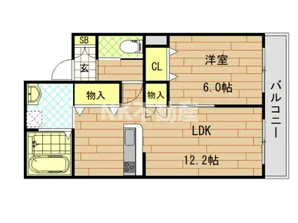 ドラ・マール(1LDK/1階)の間取り写真