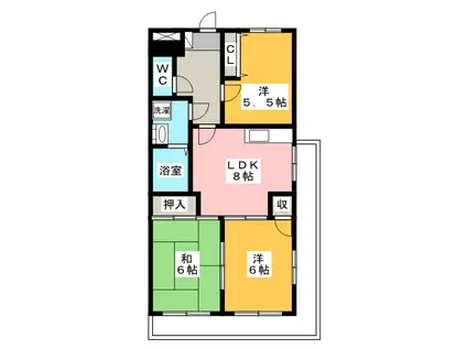 エステート村木(3DK/4階)の間取り写真