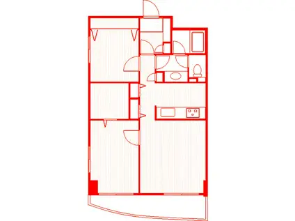 鶴見ワンダーランド(2LDK/4階)の間取り写真