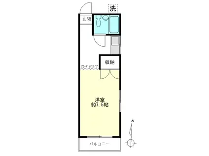 ブルーベリーフラッツ(1K/1階)の間取り写真