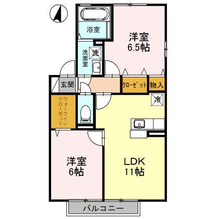 サンボナール(2LDK/2階)の間取り写真
