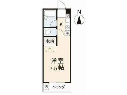 イマージュ吉野(ワンルーム/1階)の間取り写真