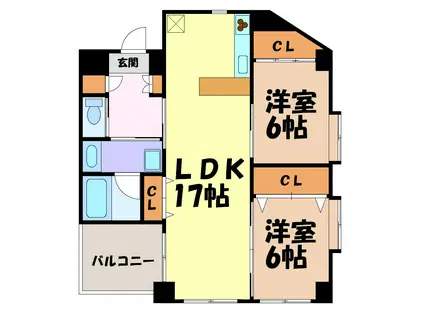 パークヒルズ桜台(2LDK/2階)の間取り写真