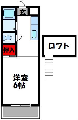 アーバン新宮(1K/2階)の間取り写真