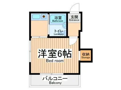 ニチエーイン立川(1K/4階)の間取り写真