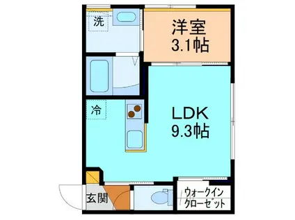 グローリー上関(1LDK/2階)の間取り写真