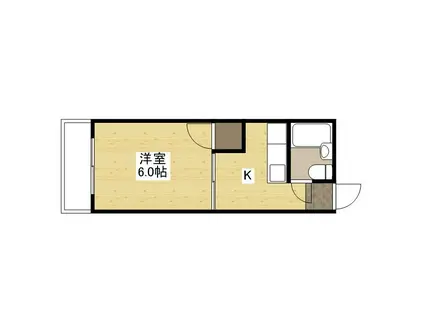 マンションMIWA(1K/3階)の間取り写真