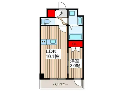 LIME RESIDENCE KAWAGUCHI イースト(1LDK/4階)の間取り写真