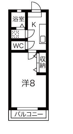 エールII(1K/1階)の間取り写真