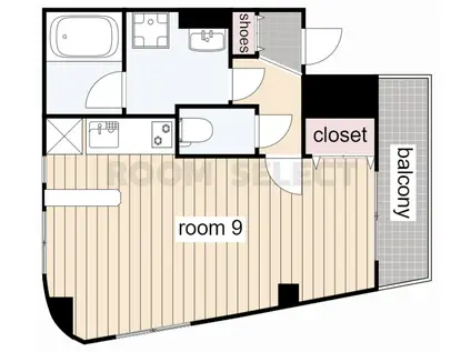 SUNFLOWER1(ワンルーム/1階)の間取り写真