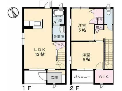 ソレイユ東雲(2LDK/1階)の間取り写真