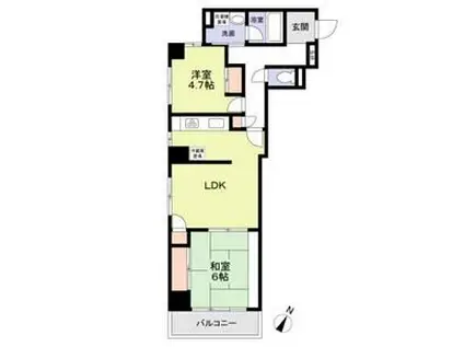 フェリーチェお茶の水(2LDK/8階)の間取り写真