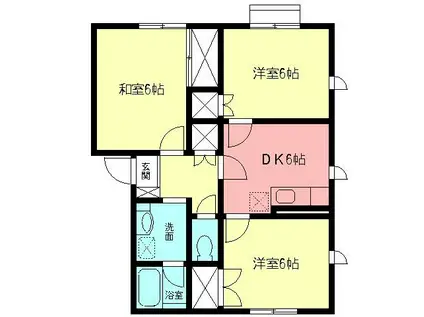 グレイス酒井(3DK/2階)の間取り写真