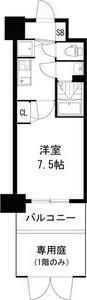 ディームス江坂(1K/13階)の間取り写真