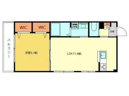 LUFT中野坂上(1LDK/3階)の間取り写真