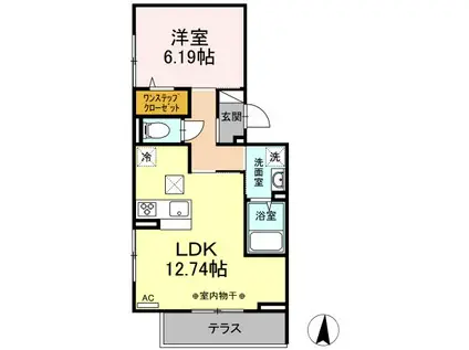 マーリエ I(1LDK/1階)の間取り写真