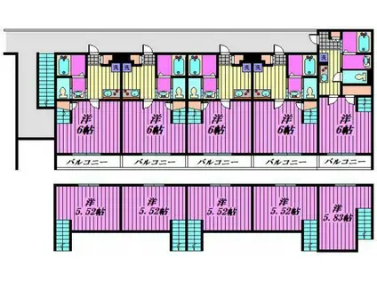 WILL GRANO岩槻(1K/2階)の間取り写真