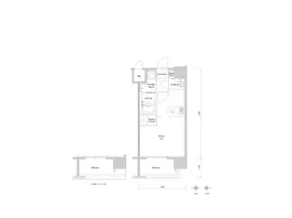 エンクレスト博多PARKSIDE(ワンルーム/3階)の間取り写真