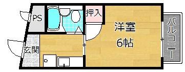 メゾンエトワール(1K/4階)の間取り写真
