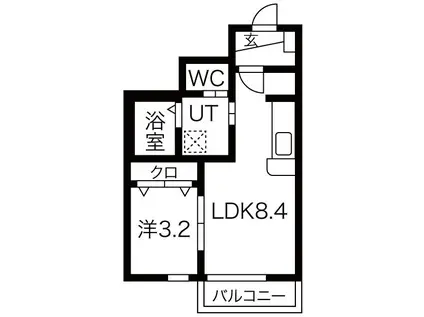 さくらブルーム(1LDK/1階)の間取り写真