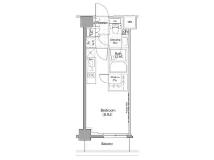 ザ・パークハビオ新宿(ワンルーム/5階)の間取り写真