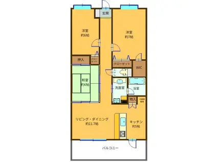 クレアメゾン入間弐番館(3LDK/3階)の間取り写真