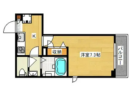 PORTE BONHEUR(1K/2階)の間取り写真